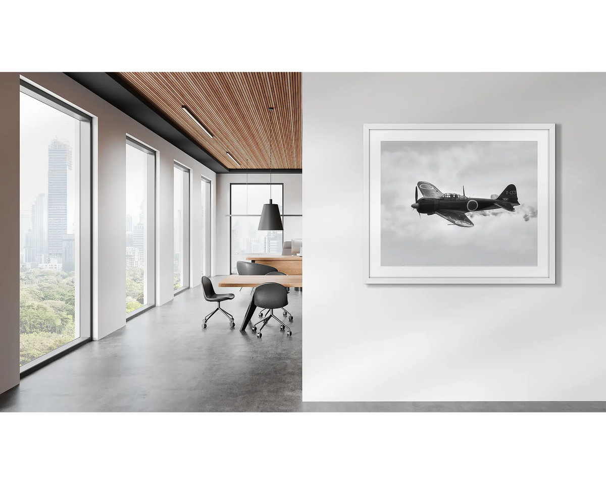 Zero. Aviation artwork in a modern office.