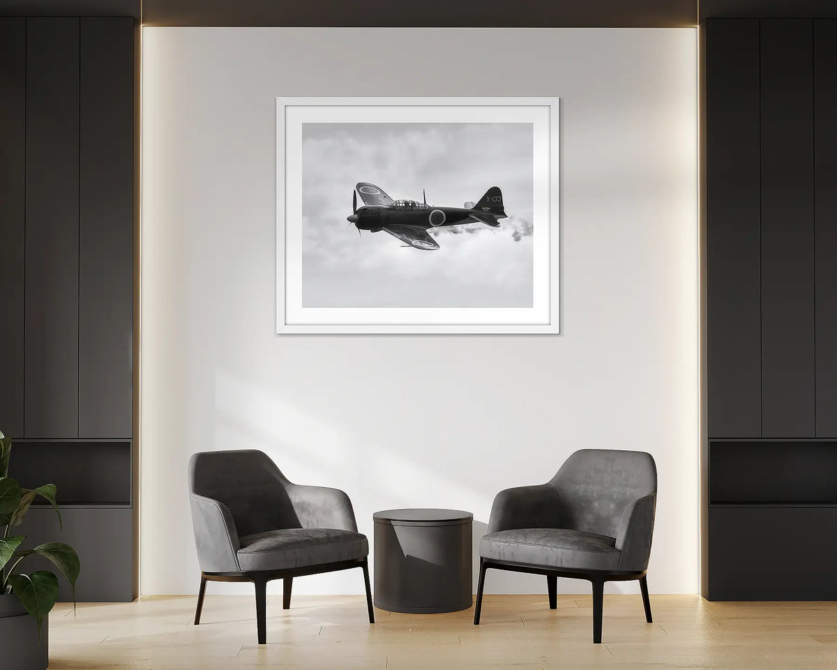 Zero. Aviation wall art in an office reception. 